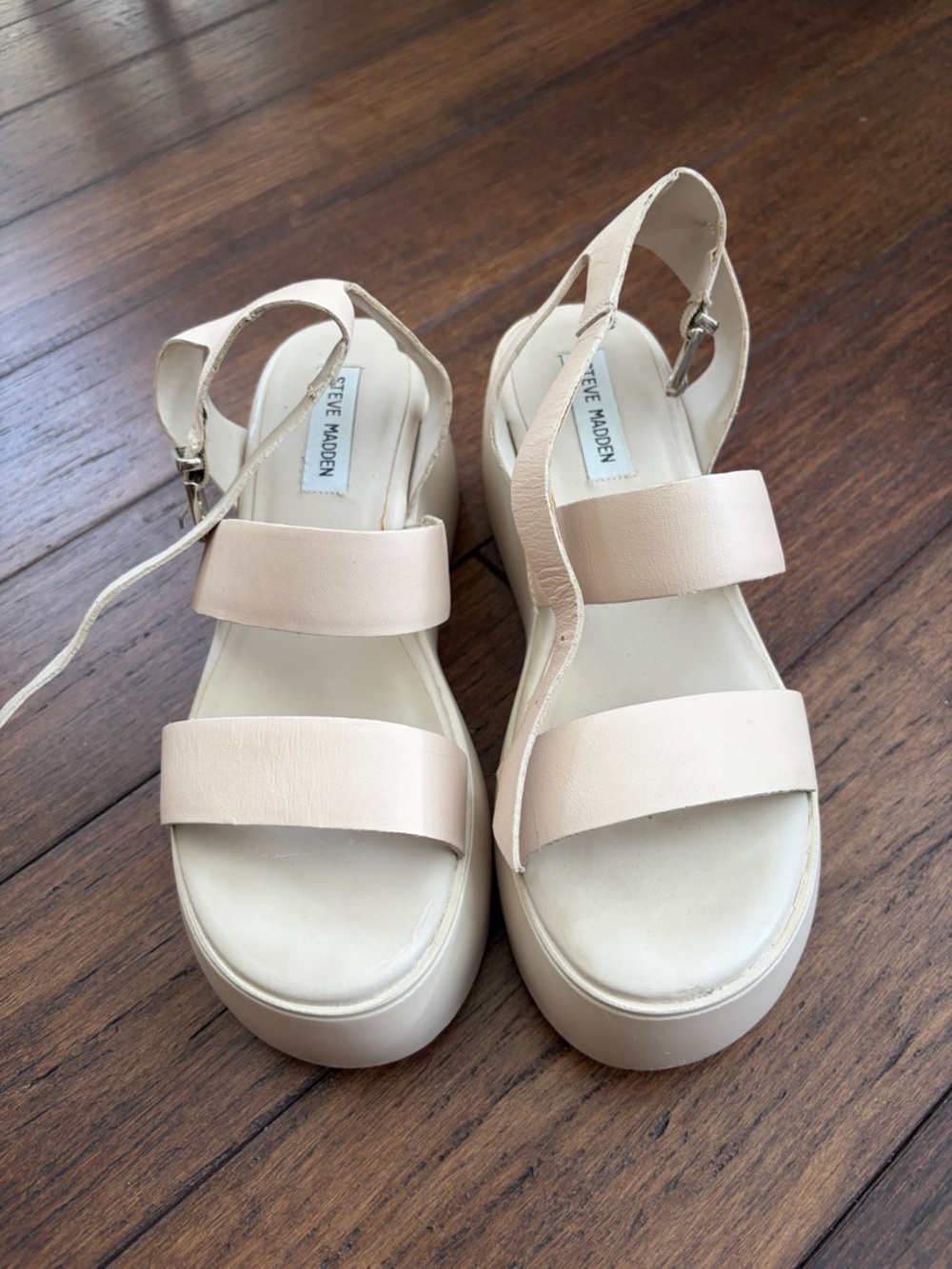 Steve Madden Nude/Cream Platform Sandals